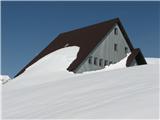 Kaninski podi Dom P. Skalarja v snegu